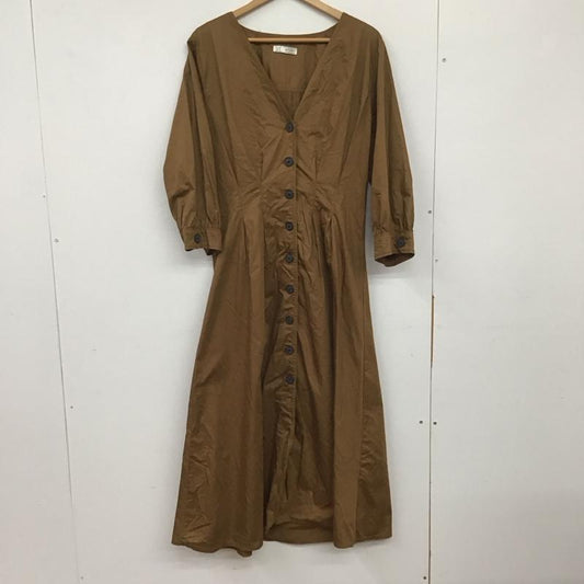 ザラティーアールエフ ZARA TRF ワンピース ロングスカート 長袖シャツロングワンピース 前開 フレアスカート L 無地 茶 / ブラウン /  レディース USED 古着 中古 10134321