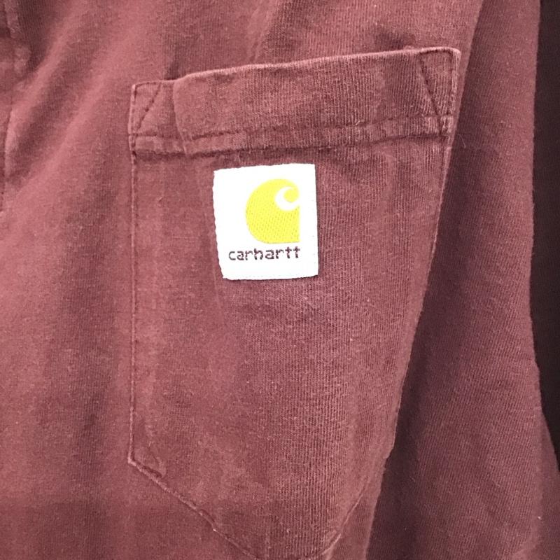 カーハート Carhartt Tシャツ 半袖 半袖カットソー ヘンリーネックTシャツ XL ロゴ、文字 マゼンタ / マゼンタ /  メンズ USED 古着 中古 10135465