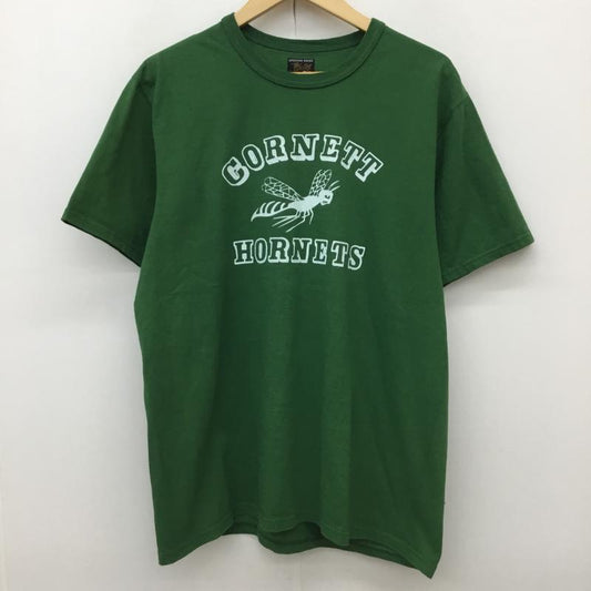 ザリアルマッコイズ THE REAL McCOY S Tシャツ 半袖 HORNETS TEE 40 ロゴ、文字 緑 / グリーン /  メンズ USED 古着 中古 10150950