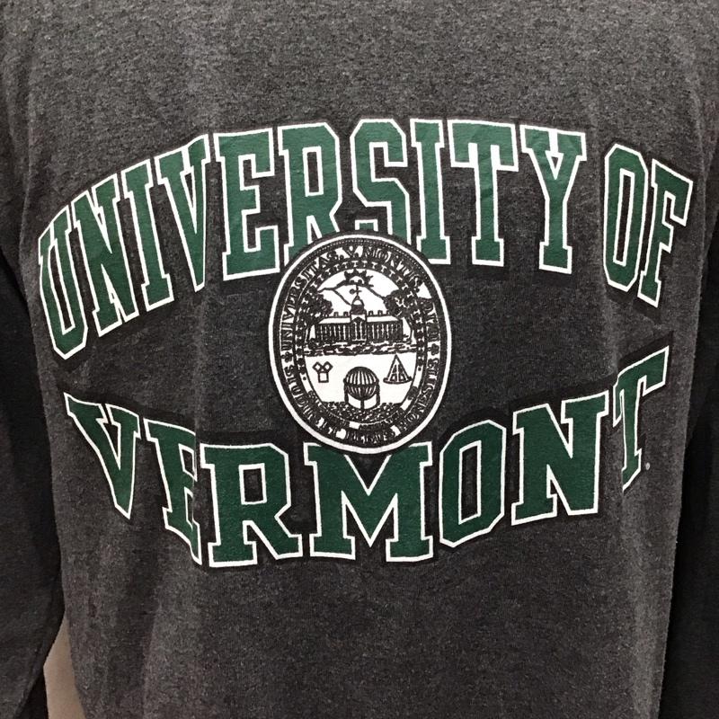 チャンピオン Champion Tシャツ 長袖 UNIVERSITY OF VERMONT カレッジT ロンT M ロゴ、文字 ダークグレー / ダークグレー /  メンズ USED 古着 中古 10118380