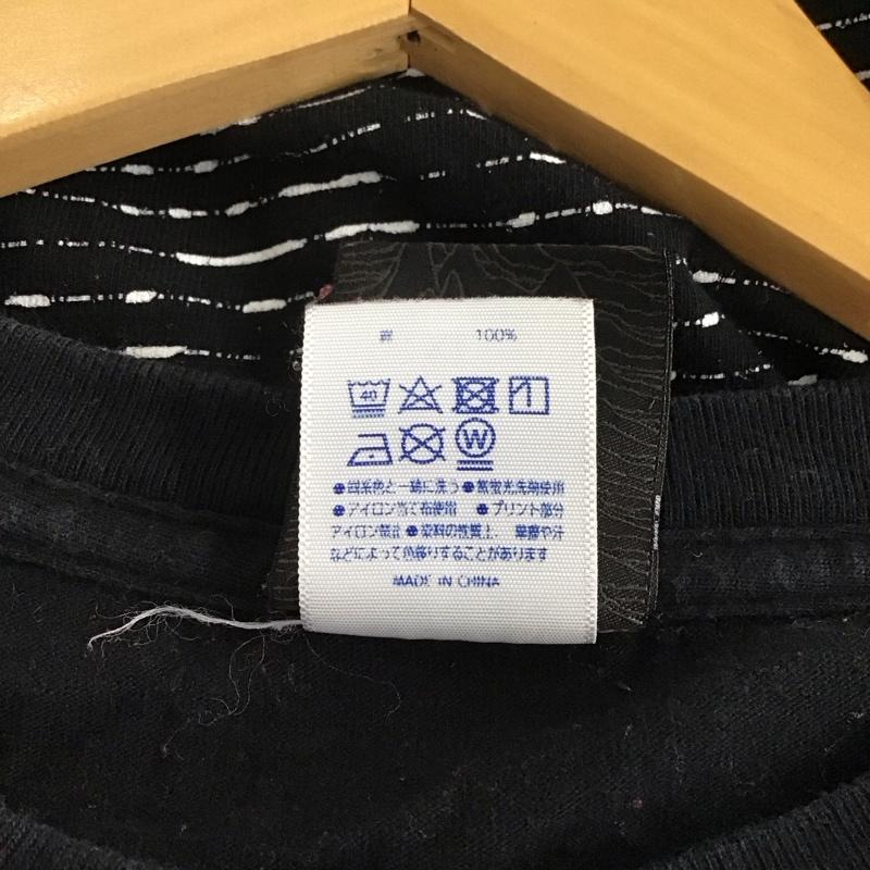 オールアラウンド ALLAROUND カットソー 長袖 長袖カットソー プリントカットソー クルーネック XL ロゴ、文字 黒 / ブラック /  メンズ USED 古着 中古 10137228
