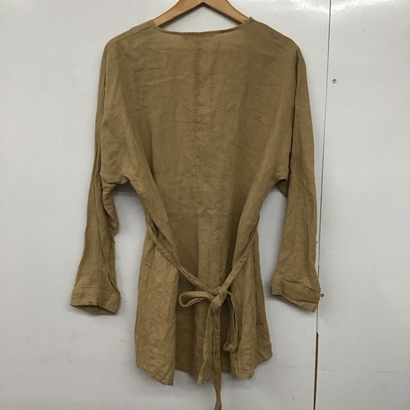 ザラ ZARA カットソー 長袖 長袖シャツカットソー プルオーバー ノーカラーシャツ XS 無地 ベージュ / ベージュ /  レディース USED 古着 中古 10142677