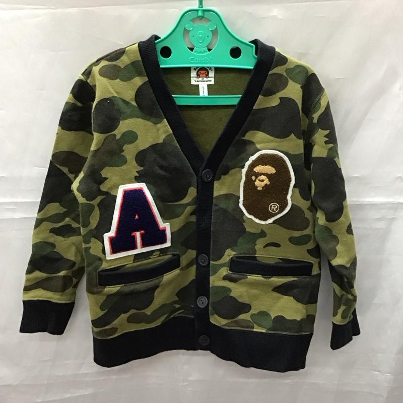 ベイプ BAPE カーディガン 長袖 長袖カーディガン 前開き スウェットカーディガン 110cm カモフラージュ柄・迷彩 マルチカラー / マルチカラー /  ボーイズ USED 古着 中古 10111669