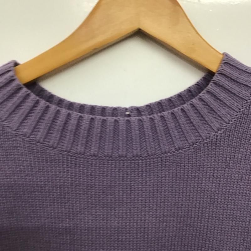 ローリーズファーム LOWRYS FARM ニット、セーター 長袖 長袖ニットカットソー クルーネック セーター FREE 無地 紫 / パープル /  レディース USED 古着 中古 10146692