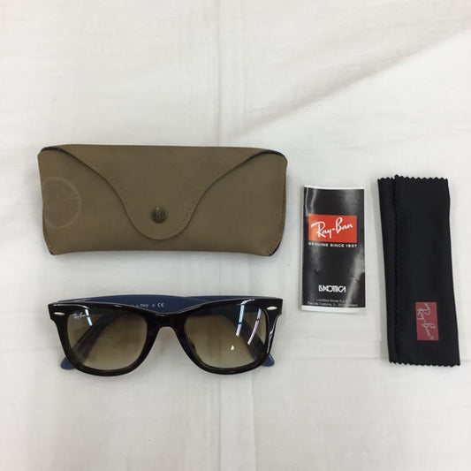 レイバン Ray-Ban めがね・サングラス サングラス RB2140-F WAYFARER ロゴ、文字 黒 / ブラック / X 青 / ブルー / X 茶 / ブラウン /  メンズ USED 古着 中古 10136406