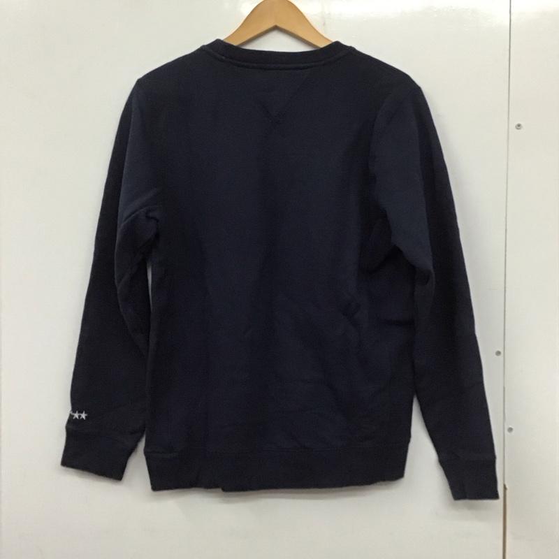 トミー TOMMY トレーナー 長袖 0913805 スウェット裏起毛 星 ワッペン M ロゴ、文字 紺 / ネイビー /  メンズ USED 古着 中古 10140256
