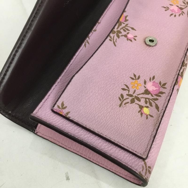 コーチ COACH 財布 長財布 22883 フローラル 花柄 ロゴ、文字 紫 / パープル /  レディース USED 古着 中古 10131833