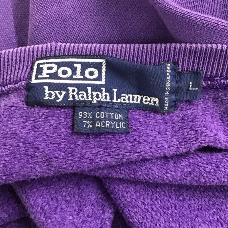 ポロバイラルフローレン Polo by RALPH LAUREN トレーナー 長袖 スウェット 裏起毛 L ワンポイント 紫 / パープル /  メンズ USED 古着 中古 10124954