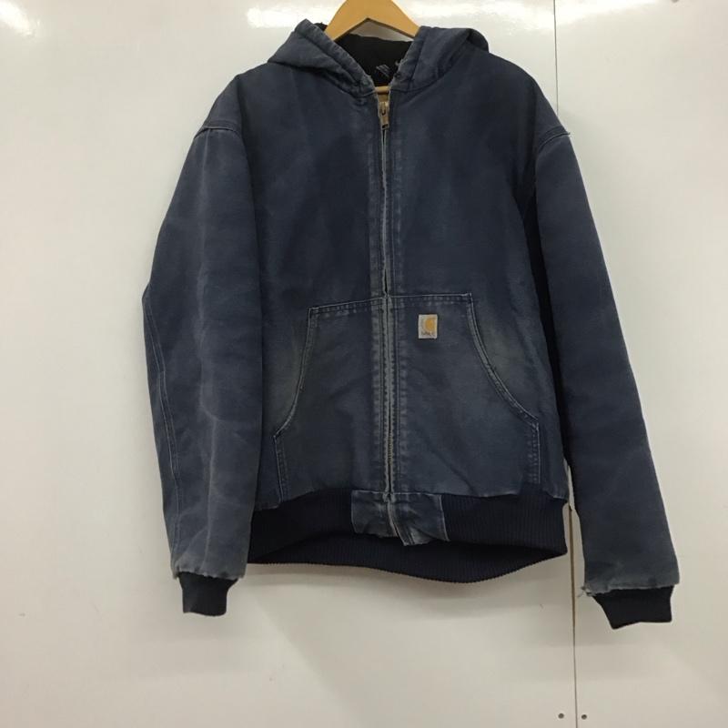 カーハート Carhartt ジャケット、上着 ジャンパー、ブルゾン ジップアップジャケットパーカー アウター 古着 00s L ロゴ、文字 インディゴ / インディゴ /  メンズ USED 古着 中古 10142442