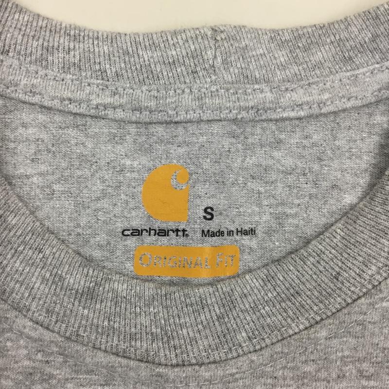 カーハート Carhartt Tシャツ 半袖 半袖カットソー 無地Tシャツ クルーネックカットソー S ロゴ、文字 灰 / グレー /  メンズ USED 古着 中古 10114137