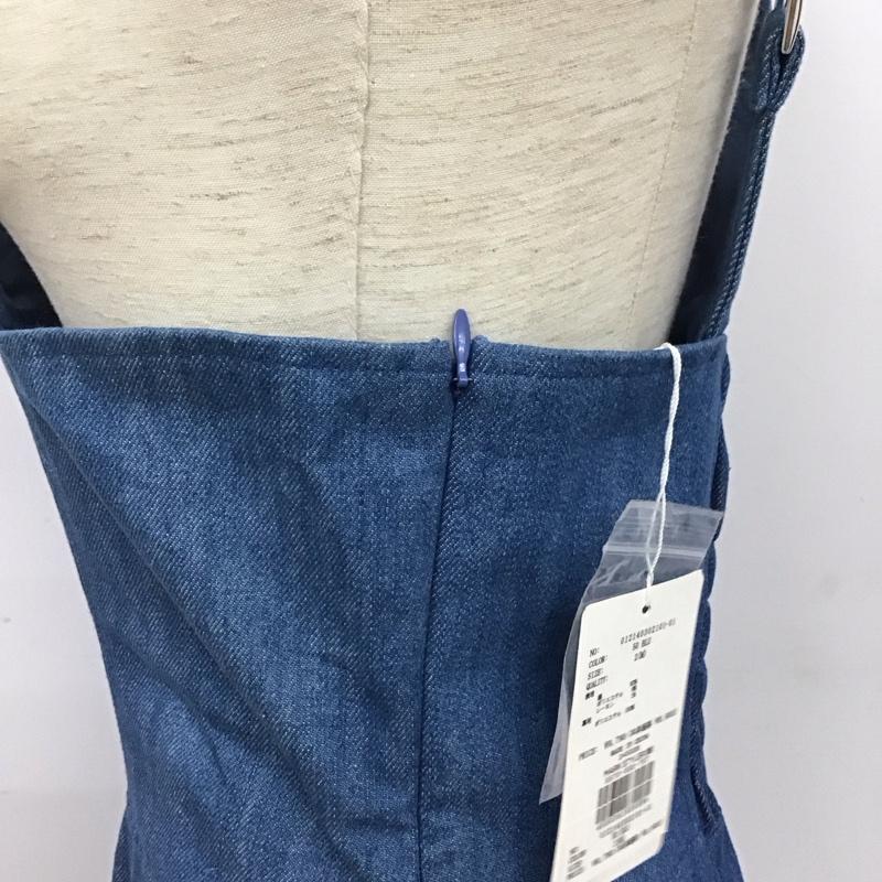 ムルーア MURUA ワンピース ロングスカート 012140302101-01 アシンメトリーパターンロングワンピース タグ付き 2 無地 青 / ブルー /  レディース USED 古着 中古 10130425