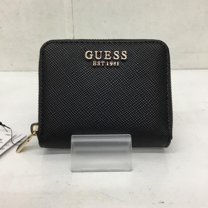 ゲス Guess 財布 コンパクト財布 ロゴ、文字 黒 / ブラック /  レディース USED 古着 中古 10136315