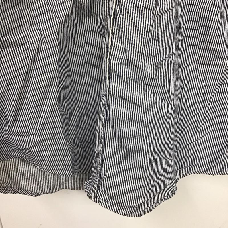 古着 USED シャツ、ブラウス 半袖 半袖シャツ ストライプシャツ カラーシャツ prentiss usa製 L ストライプ 白 / ホワイト / X インディゴ / インディゴ /  メンズ USED 古着 中古 10134686
