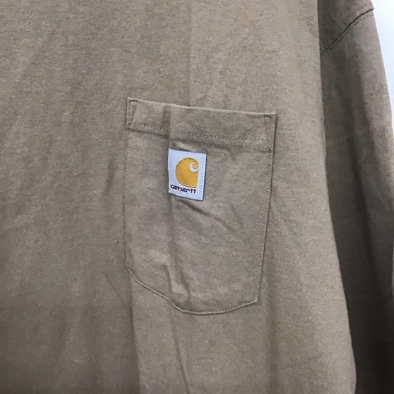 カーハート Carhartt Tシャツ 半袖 半袖カットソー プリントTシャツ クルーネックカットソー XL ロゴ、文字 ベージュ / ベージュ /  メンズ USED 古着 中古 10149280