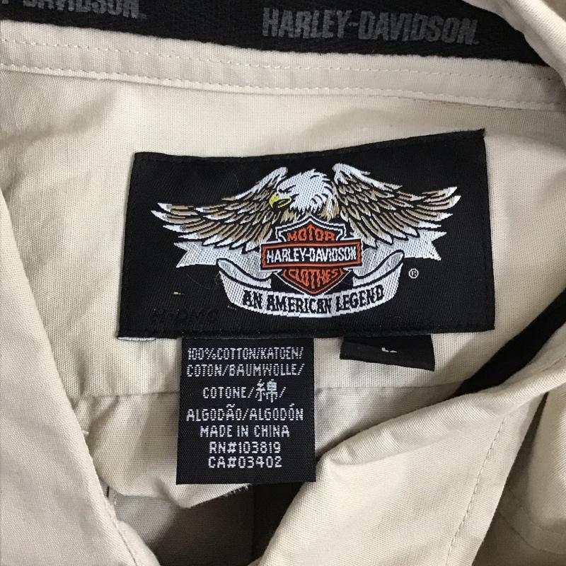 ハーレーダビッドソン Harley-Davidson シャツ、ブラウス 半袖 96135-09VM バックロゴ L 刺繍 ベージュ / ベージュ /  メンズ USED 古着 中古 10111870