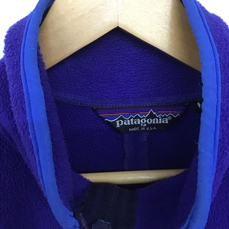 パタゴニア patagonia ジャケット、上着 ジャンパー、ブルゾン ジップアップフリースジャケット アウター 長袖ジャケット M ロゴ、文字 青 / ブルー /  メンズ USED 古着 中古 10143179