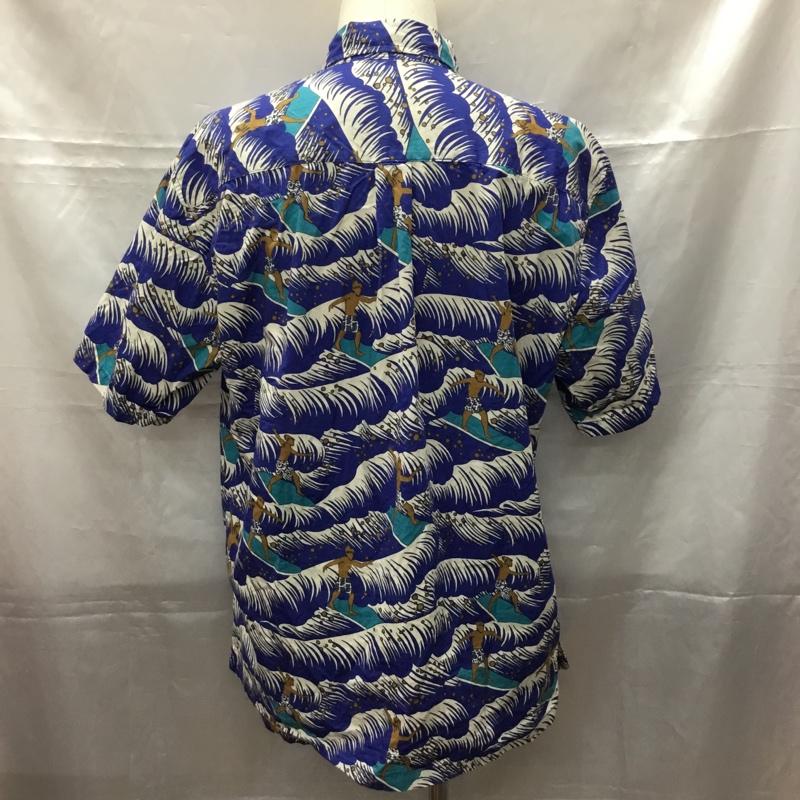 クックストリート COOKE STREET シャツ、ブラウス 半袖 アロハシャツ ボタンダウンシャツ L 総柄 青 / ブルー /  メンズ USED 古着 中古 10108974