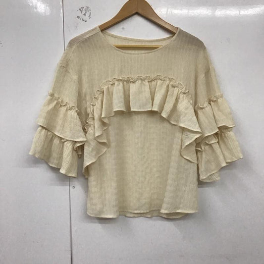 アズールバイマウジー AZUL BY MOUSSY カットソー 長袖 長袖カットソー クルーネックカットソー レース M レース柄 オフホワイト / オフホワイト /  レディース USED 古着 中古 10129730
