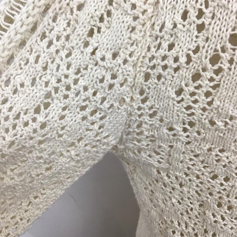 ザラ ZARA カーディガン 長袖 透かし編み M 無地 アイボリー / アイボリー /  レディース USED 古着 中古 10113464