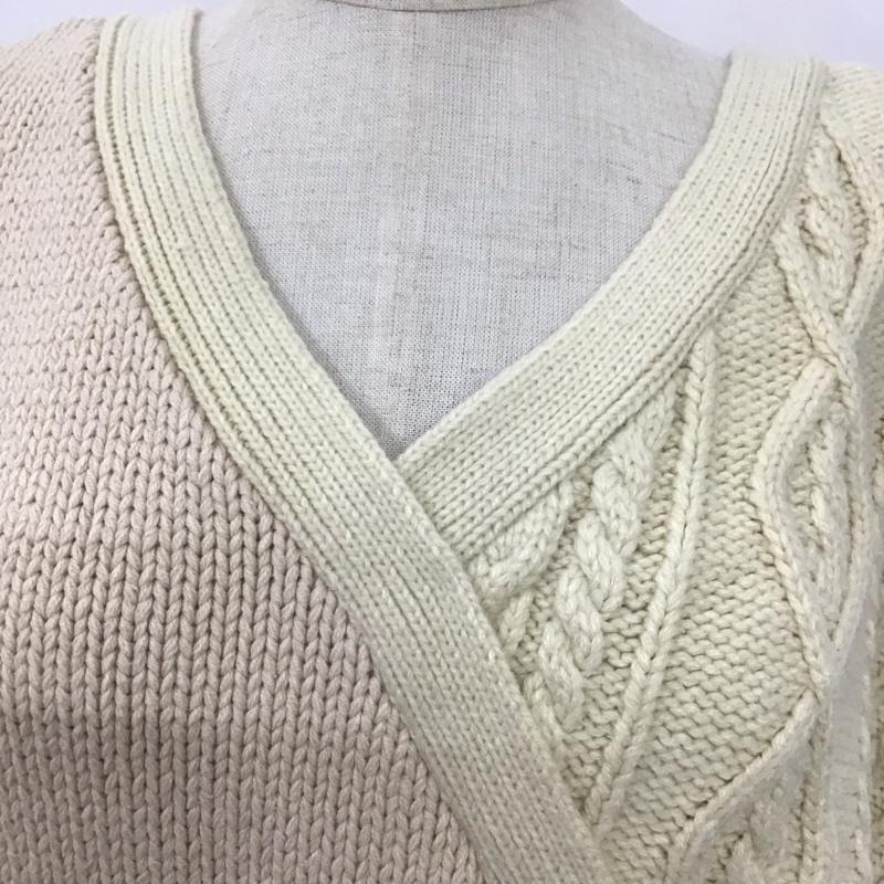 マウジー MOUSSY ニット、セーター 長袖 010CAS70-6680 CABLE LAYERED KNIT レイヤード風 FREE  アイボリー / アイボリー /  レディース USED 古着 中古 10108446