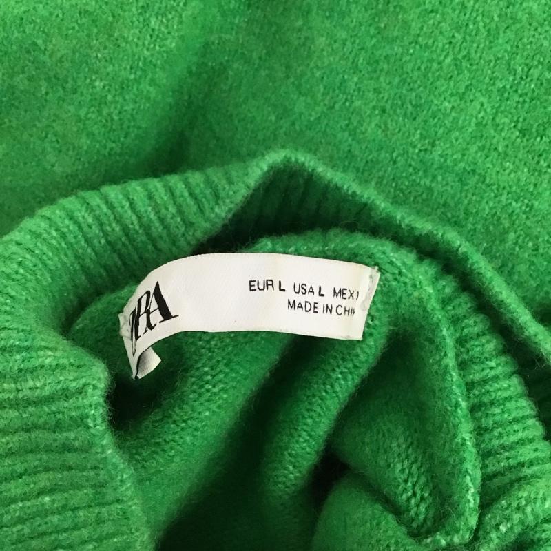 ザラ ZARA ニット、セーター 長袖 5536 112 500 ハイネック タートルネック L 無地 緑 / グリーン /  レディース USED 古着 中古 10119605