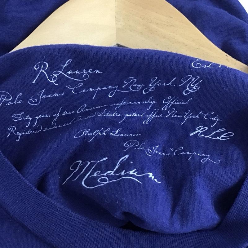 ポロジーンズ Polo Jeans Co. Tシャツ 半袖 RALPH LAUREN KT-WJ-YW4142 クルーネック M ロゴ、文字 青 / ブルー /  レディース USED 古着 中古 10133555