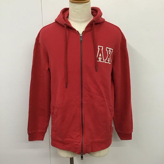 アルマーニエクスチェンジ ARMANI EXCHANGE パーカー 長袖 長袖パーカー フード付きパーカー プリントスウェット トレーナー M ロゴ、文字 赤 / レッド /  メンズ USED 古着 中古 10115128