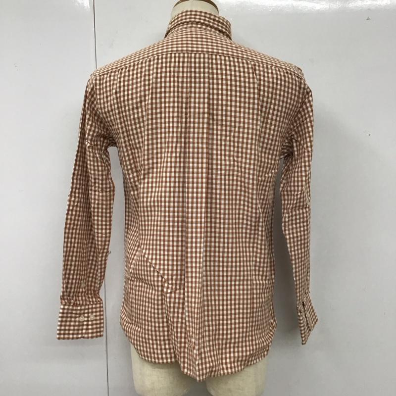 エディーバウアー Eddie Bauer シャツ、ブラウス 長袖 ボタンダウン 胸ポケット S チェック 白 / ホワイト / X 茶 / ブラウン /  メンズ USED 古着 中古 10112916