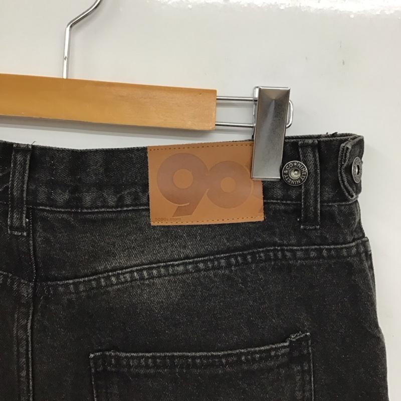 ナインティナインティ 9090 パンツ デニム、ジーンズ nn1792 デニムパンツ ワイドパンツ カジュアルパンツ M ロゴ、文字 ダークグレー / ダークグレー /  メンズ USED 古着 中古 10150740
