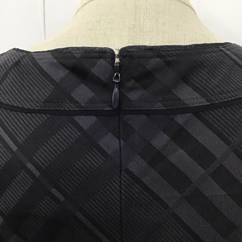 バーバリーロンドン Burberry London ワンピース ひざ丈スカート FMG18-037-28 ノースリーブ ベルト付き 44 チェック 黒 / ブラック /  レディース USED 古着 中古 10112958