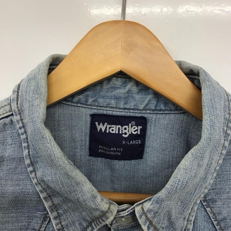 ラングラー Wrangler シャツ、ブラウス 長袖 長袖シャツ 無地シャツ カラーシャツ デニムシャツ 復刻 XXL 無地 インディゴ / インディゴ /  メンズ USED 古着 中古 10143177