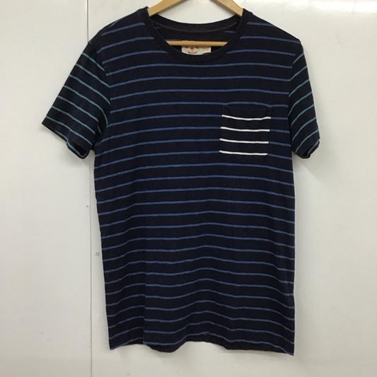 ブルックスブラザーズ BROOKS BROTHERS Tシャツ 半袖 半袖カットソー プリントTシャツ クルーネックカットソー S ボーダー柄 紺 / ネイビー /  メンズ USED 古着 中古 10131488