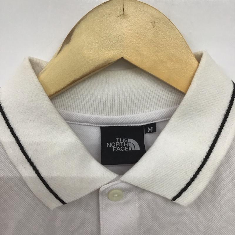 ザノースフェイス THE NORTH FACE ポロシャツ 半袖 nt21414 ベーシックラインポロシャツ 半袖カットソー M ロゴ、文字 白 / ホワイト /  メンズ USED 古着 中古 10148243