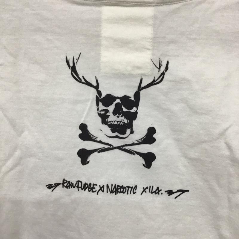 ローファッジ RAW FUDGE Tシャツ 半袖 半袖カットソー プリントTシャツ クルーネックカットソー S プリント 白 / ホワイト /  メンズ USED 古着 中古 10141458