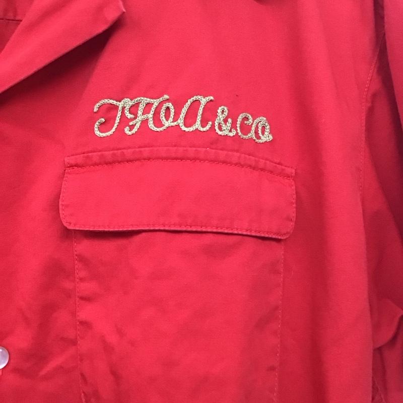 ザ フロント オブ アーマメント THE FRONT OF ARMAMENT シャツ、ブラウス 半袖 t.f.o.a 開襟シャツ オープンカラー バックロゴ XL 刺繍 赤 / レッド /  メンズ USED 古着 中古 10140196