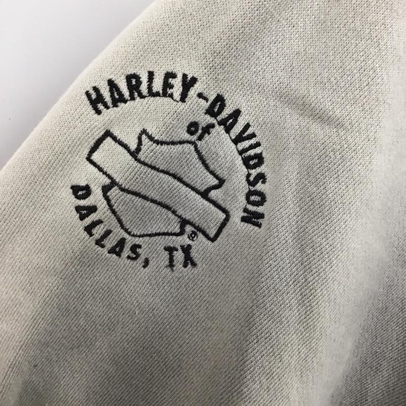 ハーレーダビッドソン Harley-Davidson トレーナー 長袖 長袖トレーナー スウェット クルーネック リブスウェットカットソー 古着 XL ロゴ、文字 ベージュ / ベージュ /  メンズ USED 古着 中古 10124109