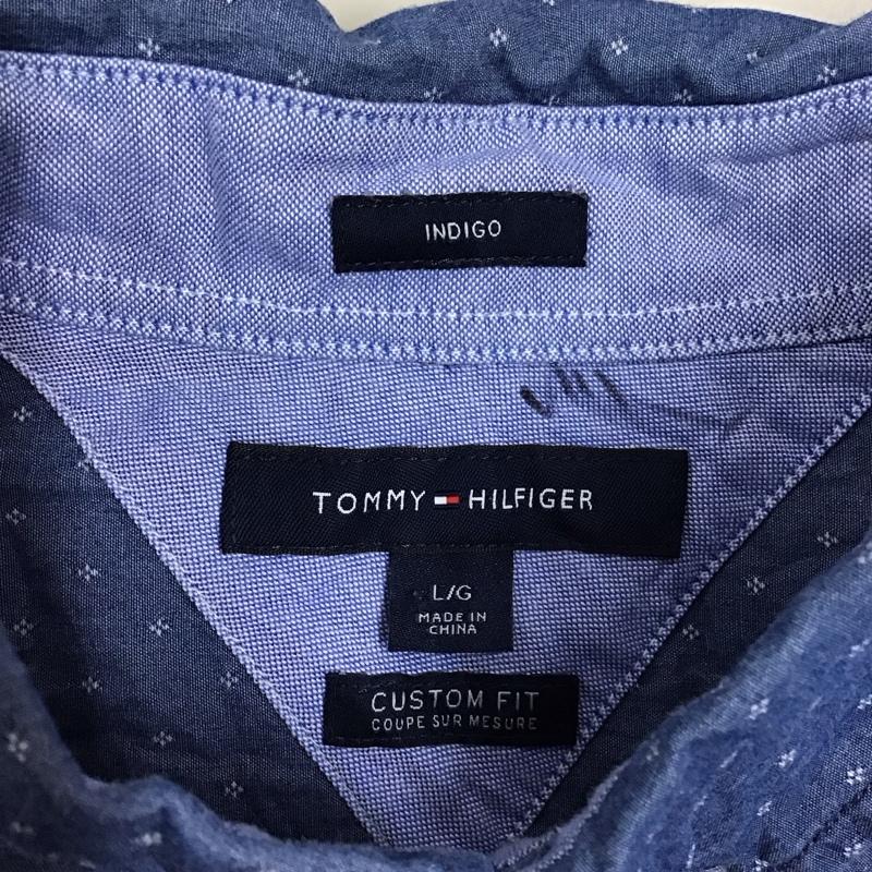 トミーヒルフィガー TOMMY HILFIGER シャツ、ブラウス 長袖 ボタンダウン L ワンポイント インディゴ / インディゴ /  メンズ USED 古着 中古 10118381