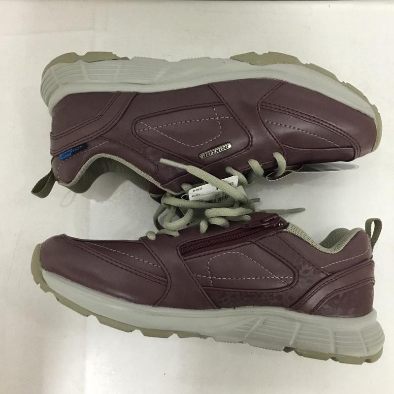 ダンロップ DUNLOP スニーカー スニーカー 防水 23.5EEE ファスナー 23.0cm ロゴ、文字 えんじ / ワインレッド /  レディース USED 古着 中古 10135797