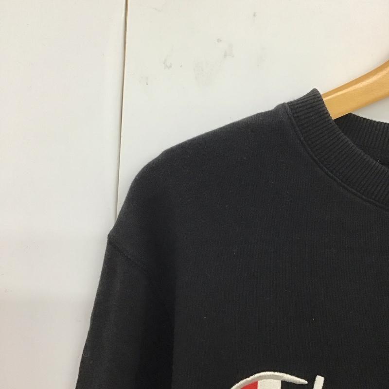 チャンピオン Champion トレーナー 長袖 長袖トレーナー スウェット クルーネック プルオーバー L ロゴ、文字 黒 / ブラック /  メンズ USED 古着 中古 10137836