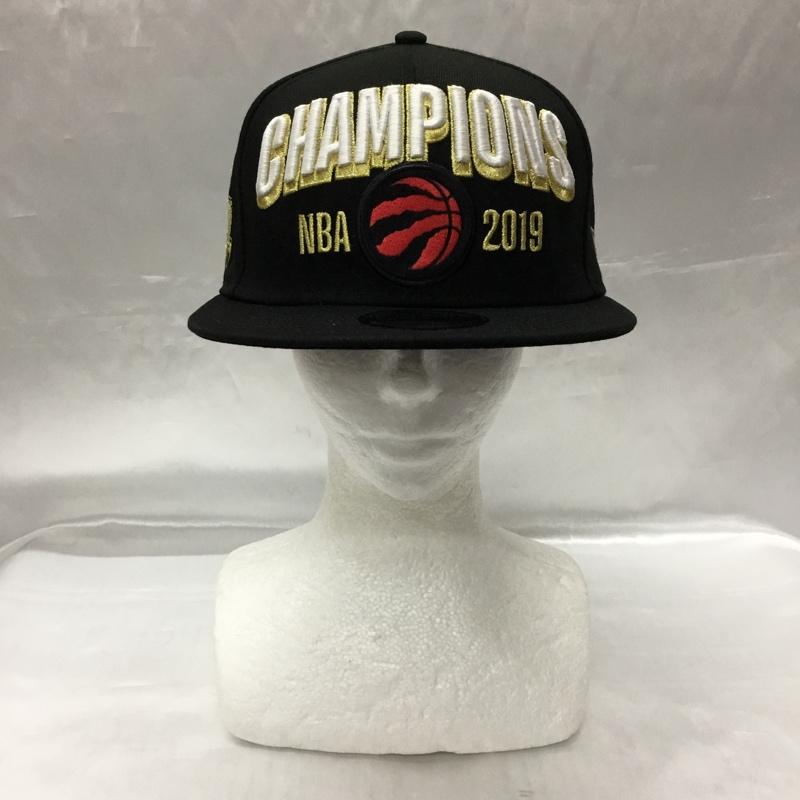 ニューエラ NEW ERA 帽子 キャップ NBA 2019 トロント ラプターズ CHAMPIONS ロゴ、文字 黒 / ブラック /  メンズ USED 古着 中古 10109172