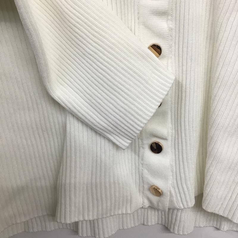 ザラ ZARA カーディガン 長袖 M 無地 白 / ホワイト /  レディース USED 古着 中古 10142257