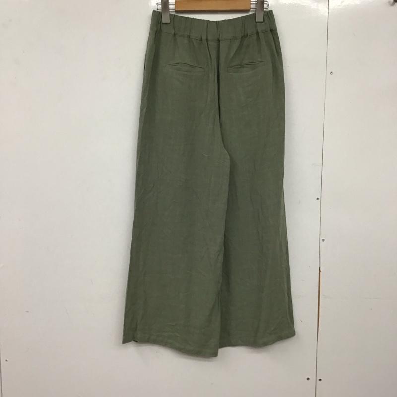 アズールバイマウジー AZUL BY MOUSSY パンツ スラックス 250DSM31-088C RAYON LINEN WIDE PANTS タグ付 M 無地 カーキ / カーキ /  レディース USED 古着 中古 10151028