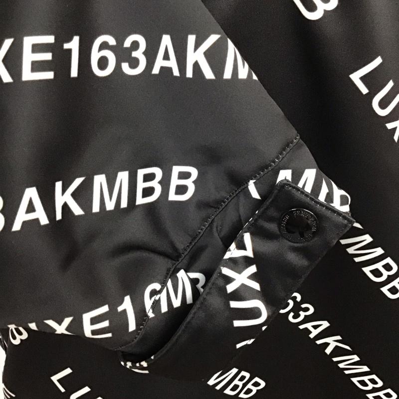 エーケーエム AKM パーカー 長袖 bsl-406 ラグスポ DIAGONALLOGOPULLBREAKER ジップアップパーカー L ロゴ、文字 黒 / ブラック / X 白 / ホワイト /  メンズ USED 古着 中古 10119695