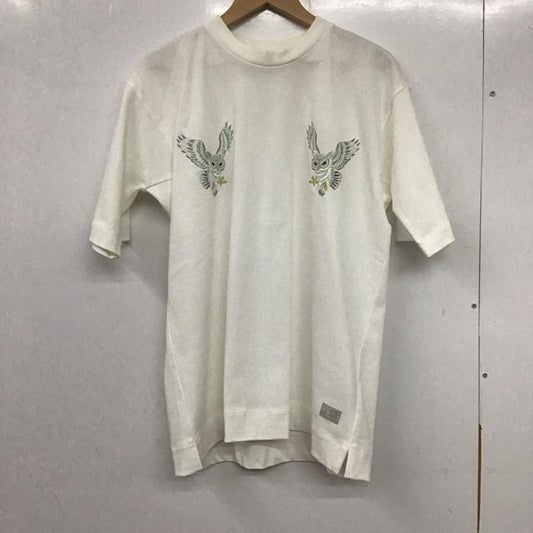 アレフルード A(LeFRUDE)E Tシャツ 半袖 半袖カットソー プリントTシャツ クルーネックカットソー M ロゴ、文字 白 / ホワイト /  メンズ USED 古着 中古 10139036