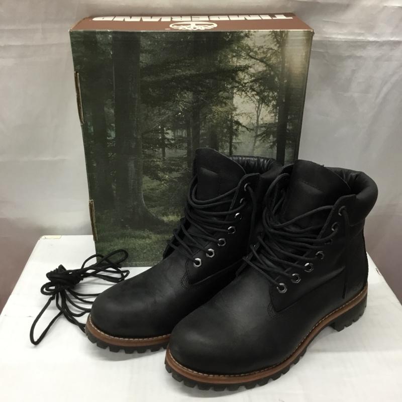 ティンバーランド Timberland ブーツ ショートブーツ A1P61 6インチブーツ 9.5W 箱有 ロゴ、文字 黒 / ブラック /  メンズ USED 古着 中古 10115241