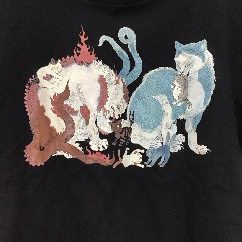 グラニフ graniph Tシャツ 半袖 半袖カットソー プリントTシャツ クルーネックカットソー M プリント 黒 / ブラック /  メンズ USED 古着 中古 10149118