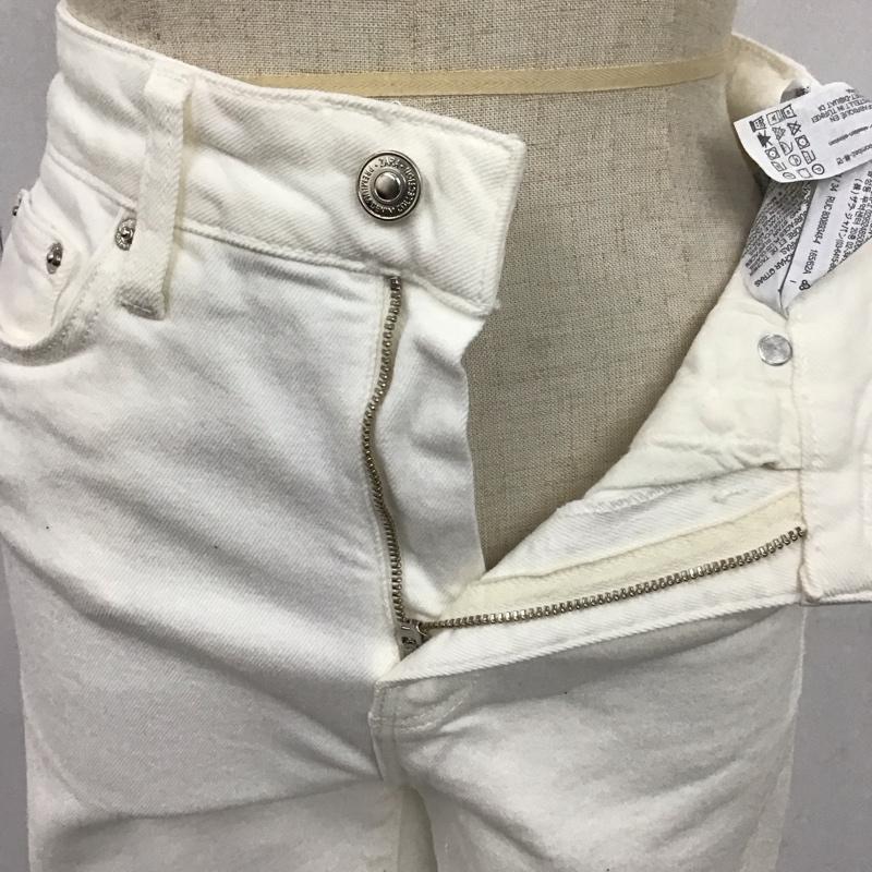 ザラ ZARA パンツ デニム、ジーンズ 6045 049 251 カットオフ ホワイトデニム ストレッチ 無地 白 / ホワイト /  レディース USED 古着 中古 10109724