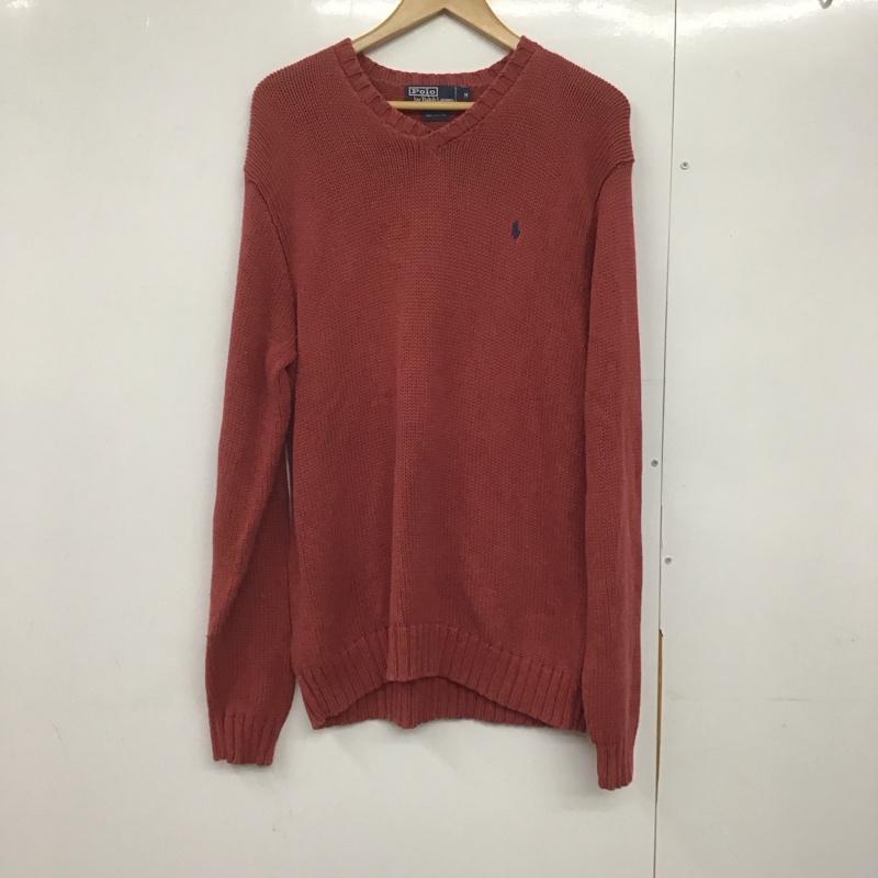 ポロバイラルフローレン Polo by RALPH LAUREN ニット、セーター 長袖 長袖ニットカットソー Vネック セーター M ロゴ、文字 えんじ / ワインレッド /  メンズ USED 古着 中古 10143159