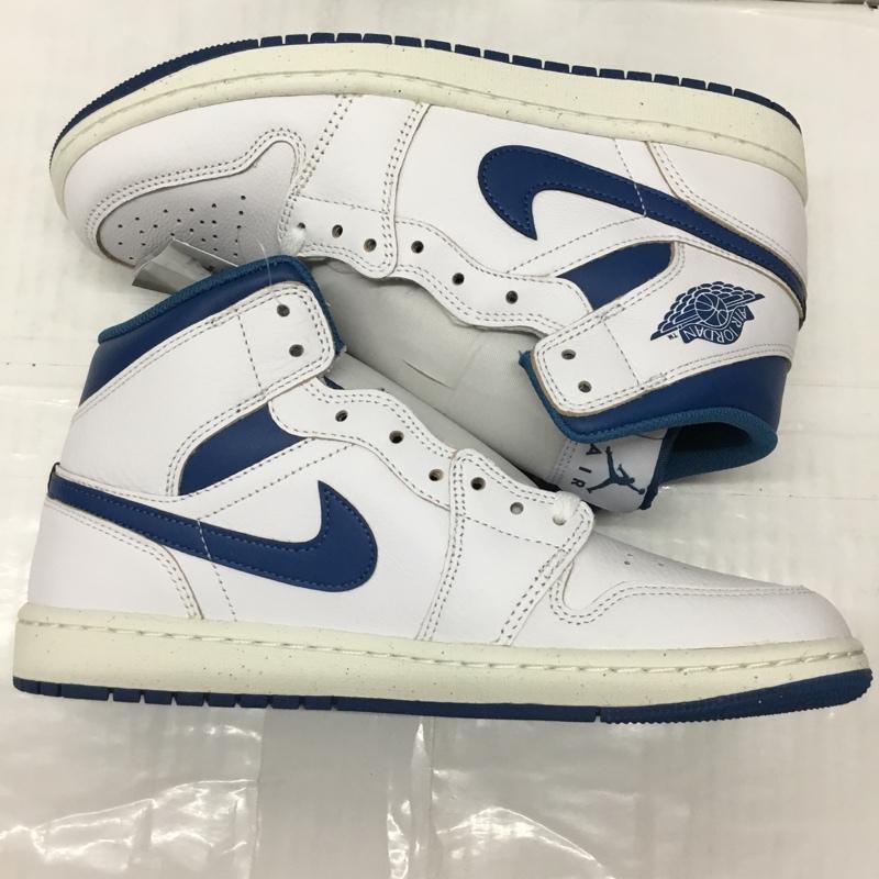ナイキ NIKE スニーカー スニーカー FN5215 141 AIR JORDAN 1 MID SE 27cm 箱有 27.0cm ロゴ、文字 白 / ホワイト / X 青 / ブルー /  メンズ USED 古着 中古 10112847
