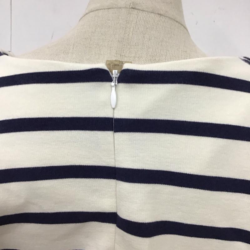 ブルックスブラザーズ BROOKS BROTHERS ワンピース ロングスカート Red Fleece 五分袖 L ボーダー柄 白 / ホワイト / X 紺 / ネイビー /  レディース USED 古着 中古 10115348